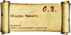 Olajos Nanett névjegykártya